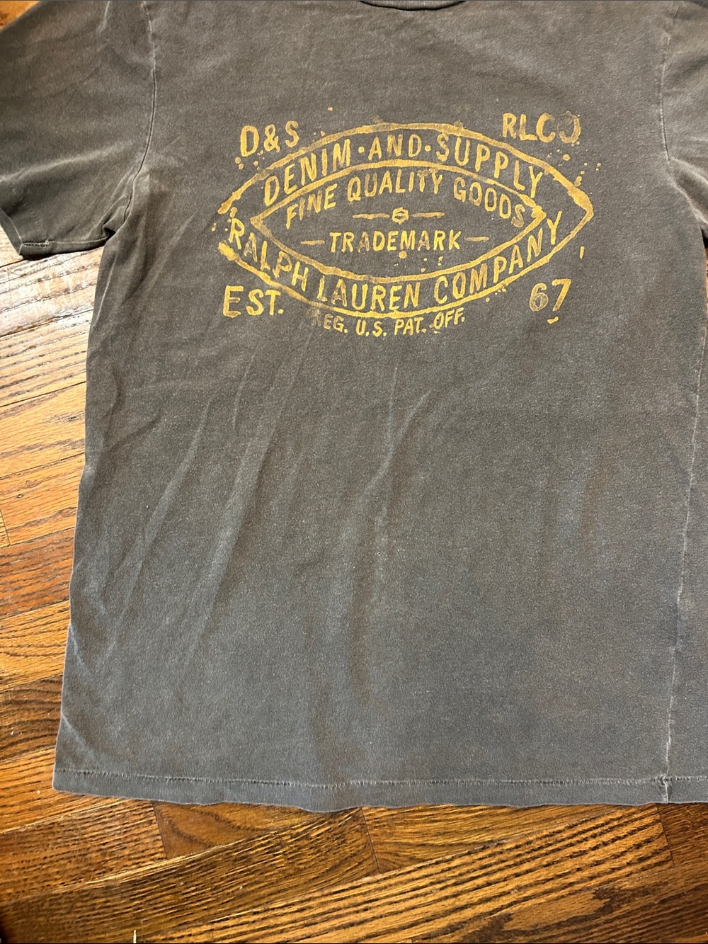 Denim&Supply Ralph Lauren Charcoal Short-Sleeve Tee with Yellow Graphic - Picture 5 of 7